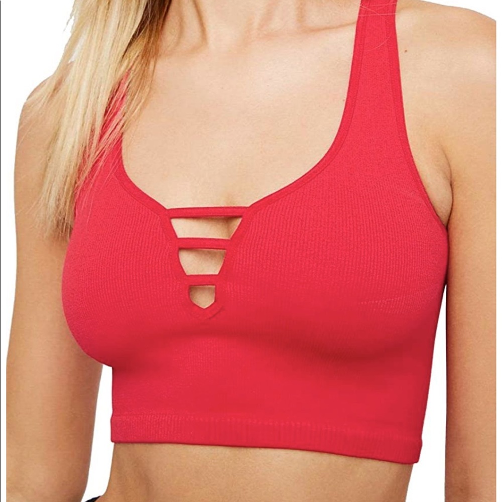Free People Ribbed Longline Bralette